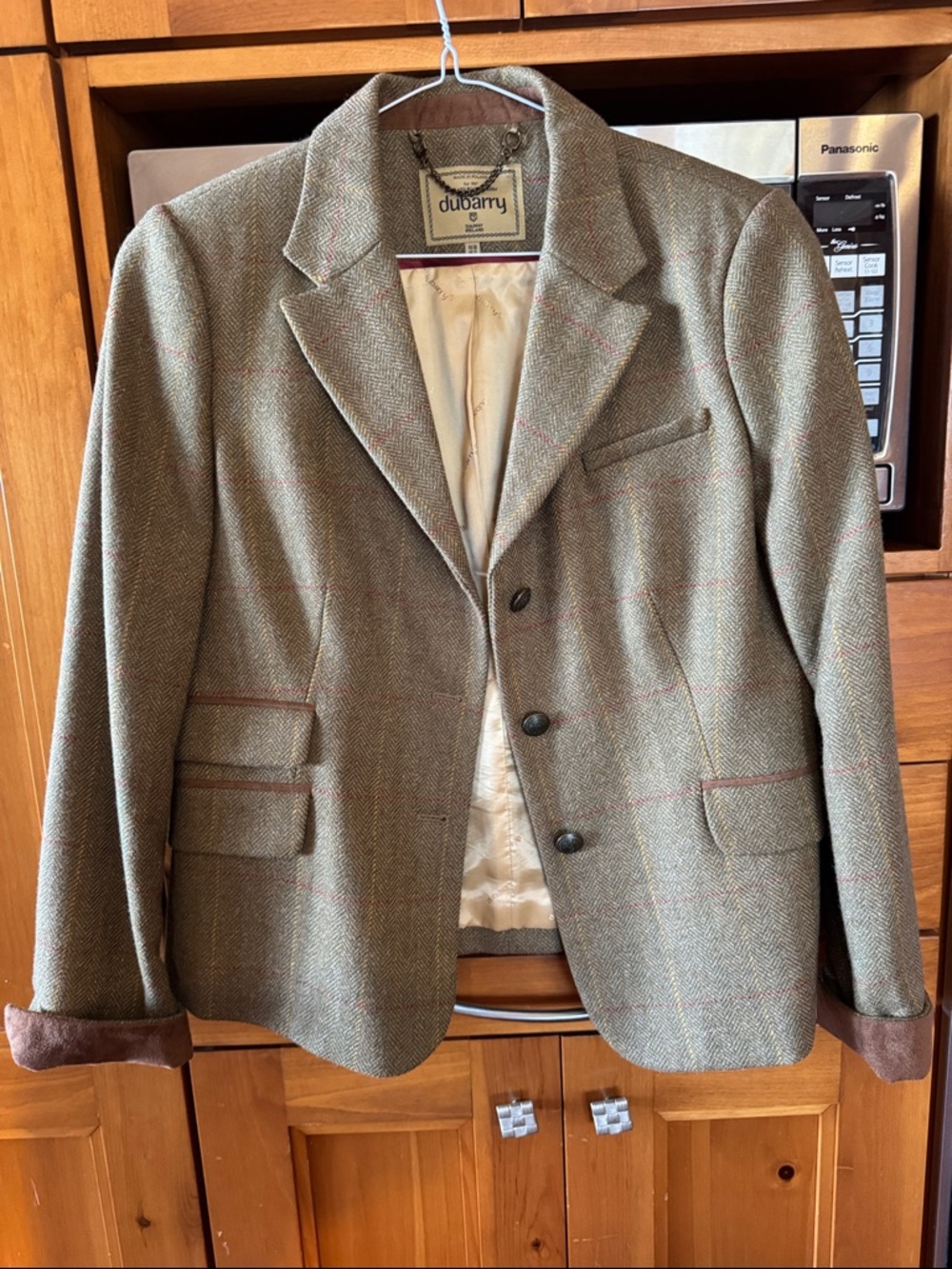 Dubarry of Ireland Olive Tweed Sport Coat with Pink Windowpane